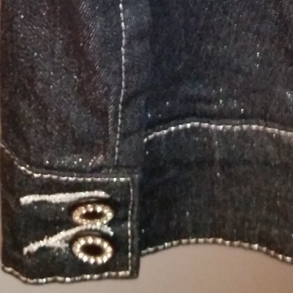 Vintage Baby Phat sparkly dark denim jacket NWOT - Picture 6 of 9
